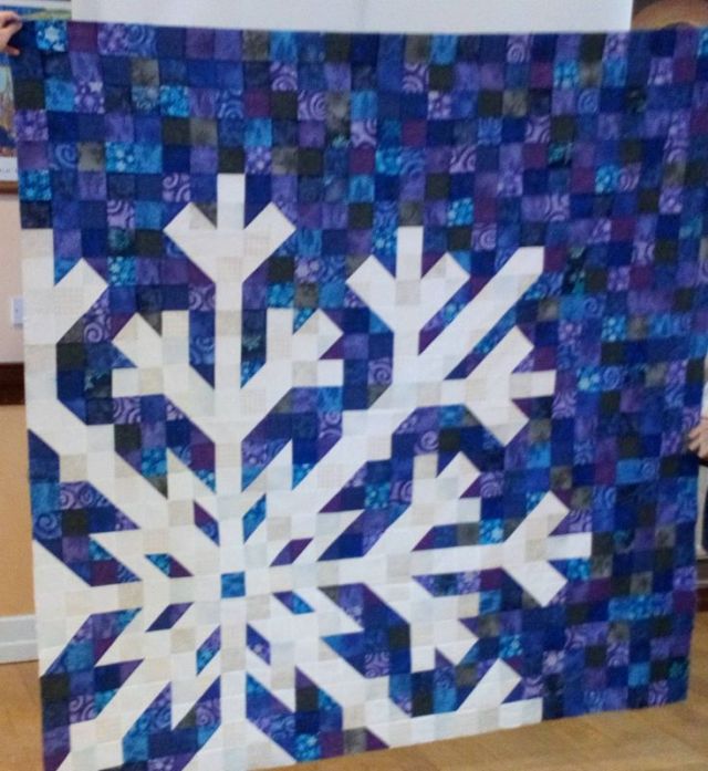 Mary Palmer - top with pieced snowflake, inspired by online snowflake quilts.